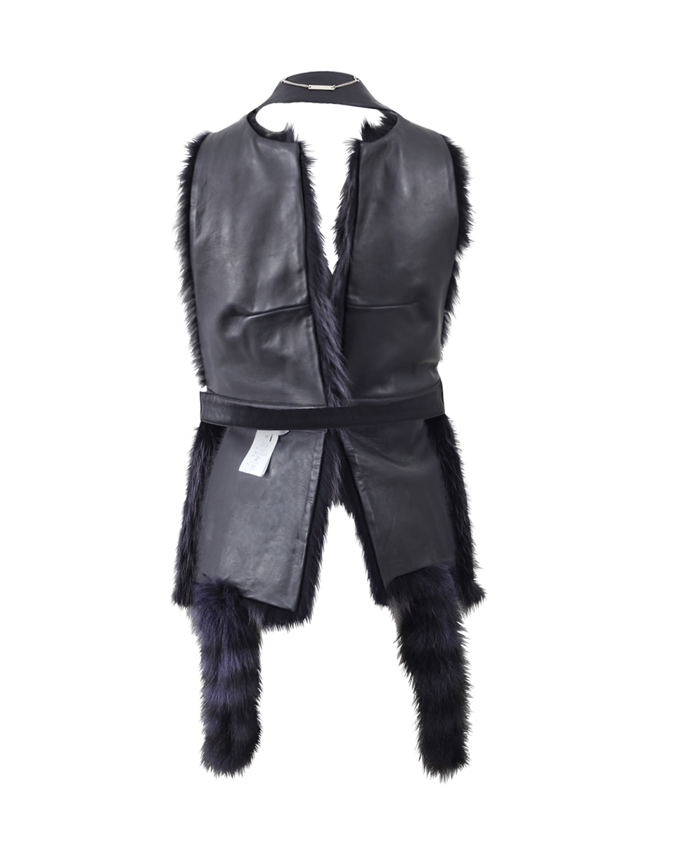 GIVENCHY-Backless Marmot Vest-BLK/PRPL
