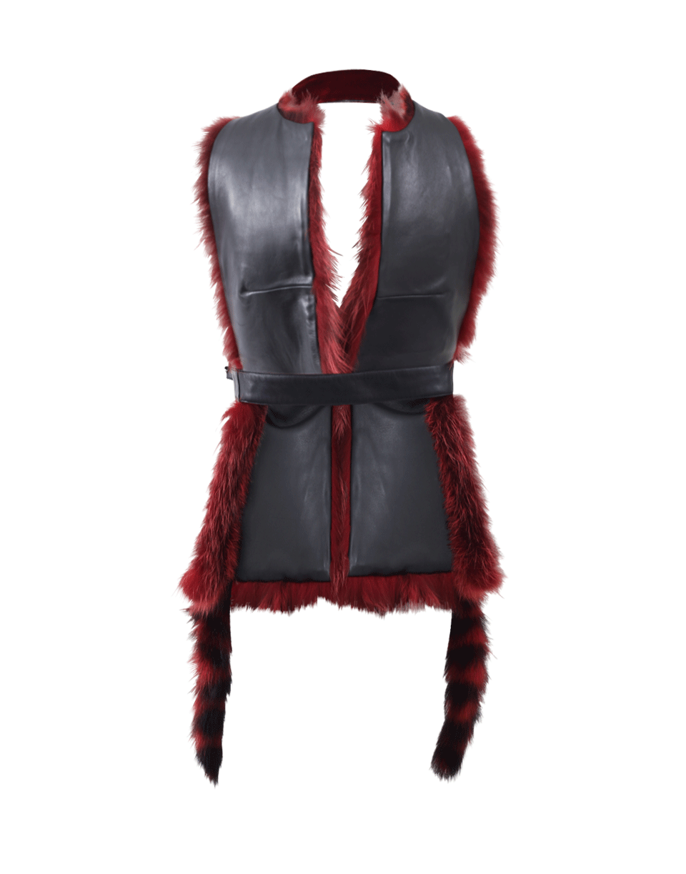 GIVENCHY-Backless Marmot Vest-RED/BLK