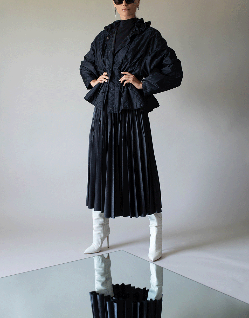 GIVENCHY-GIVENCHY Waistband Pleated Skirt-