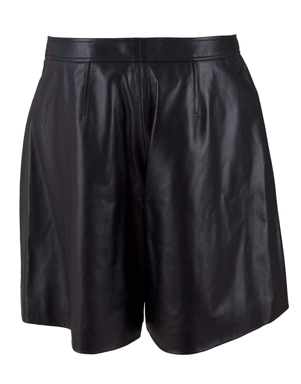 GIVENCHY-Black Leather Skort-