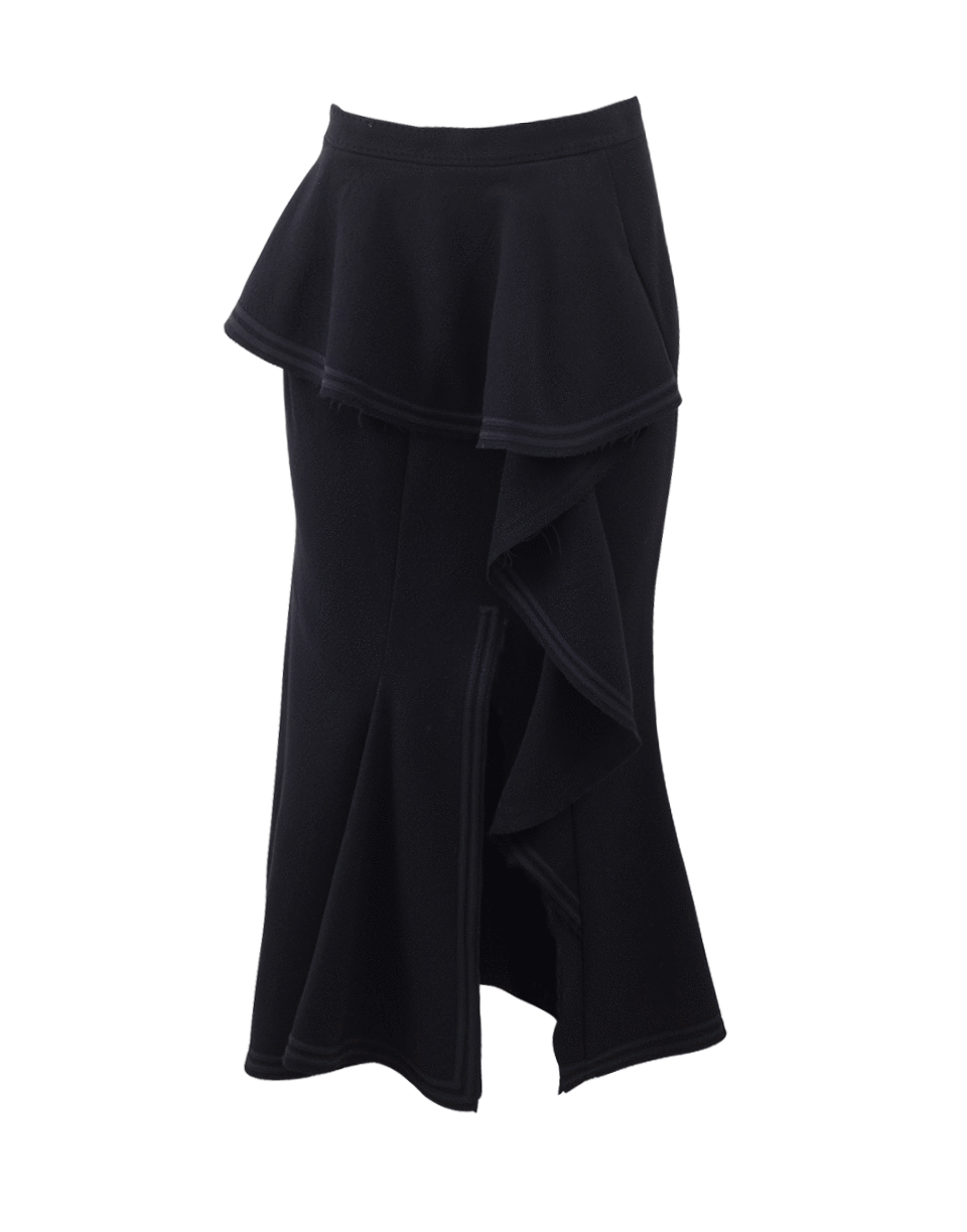 GIVENCHY-Asymmetrical Ruffle Skirt-