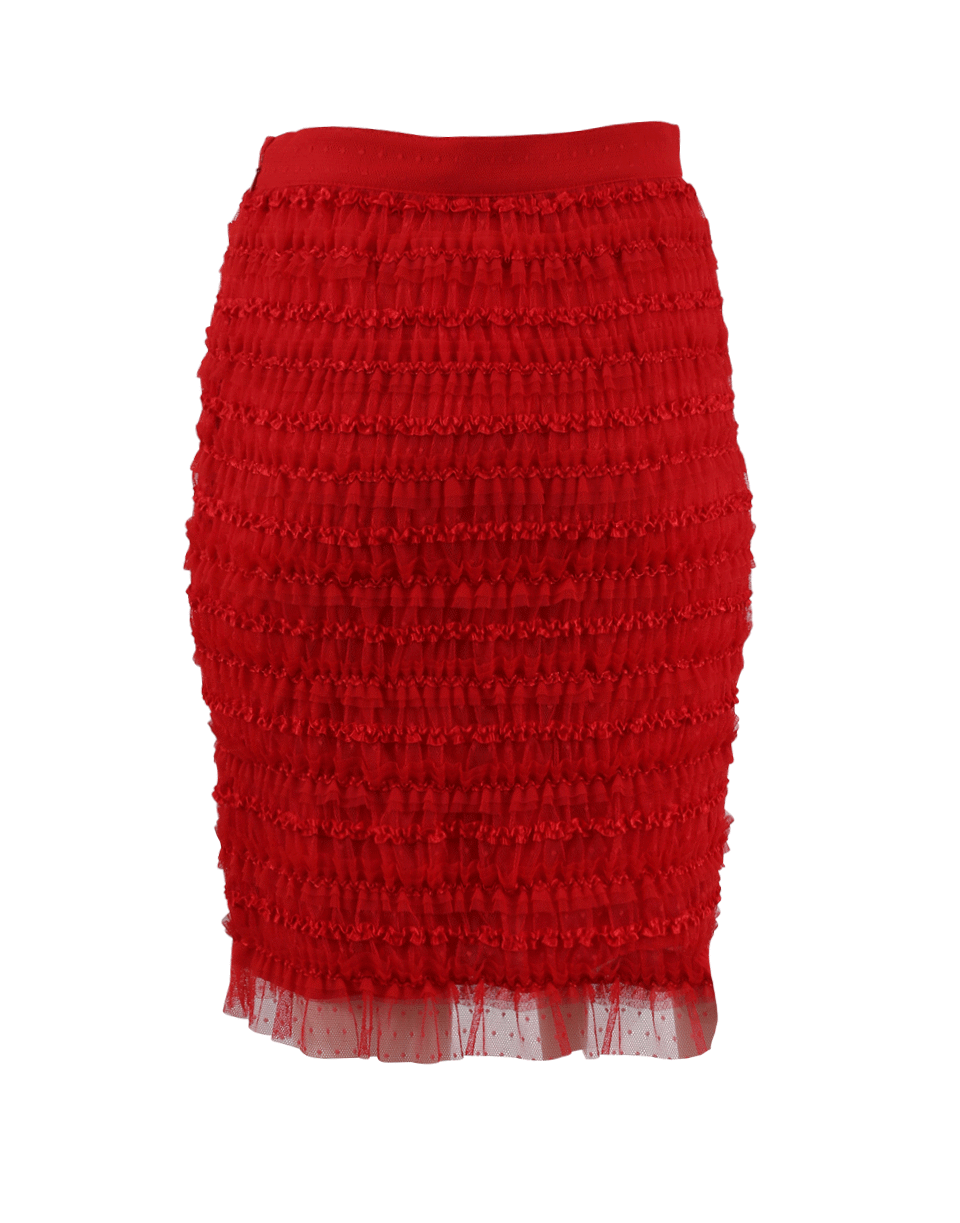 GIVENCHY-Tulle Ruched Skirt-