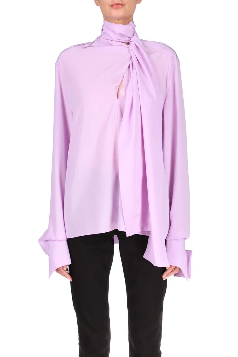 GIVENCHY-Long Sleeve Blouse With Lavaliere Collar-