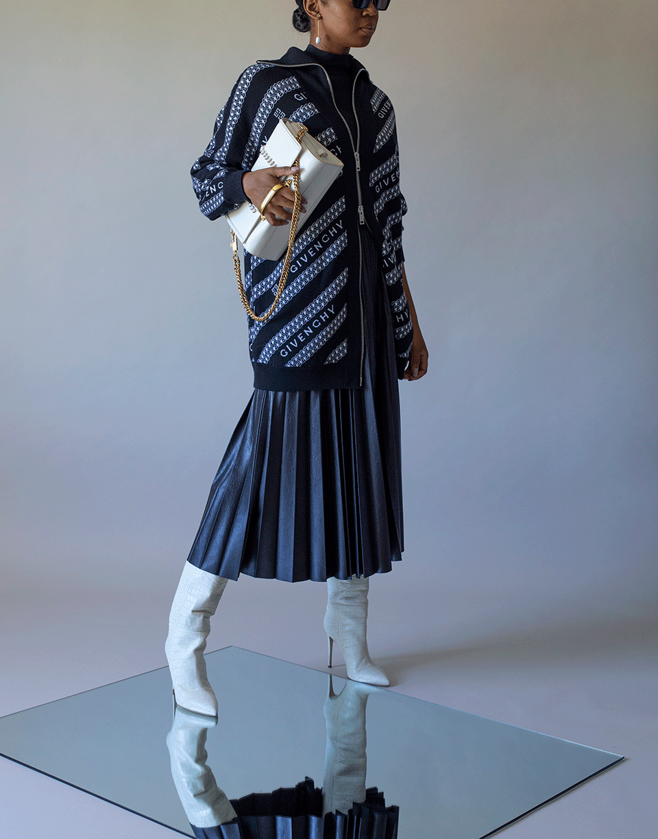 GIVENCHY-Chain Logo Jacquard Cardigan-