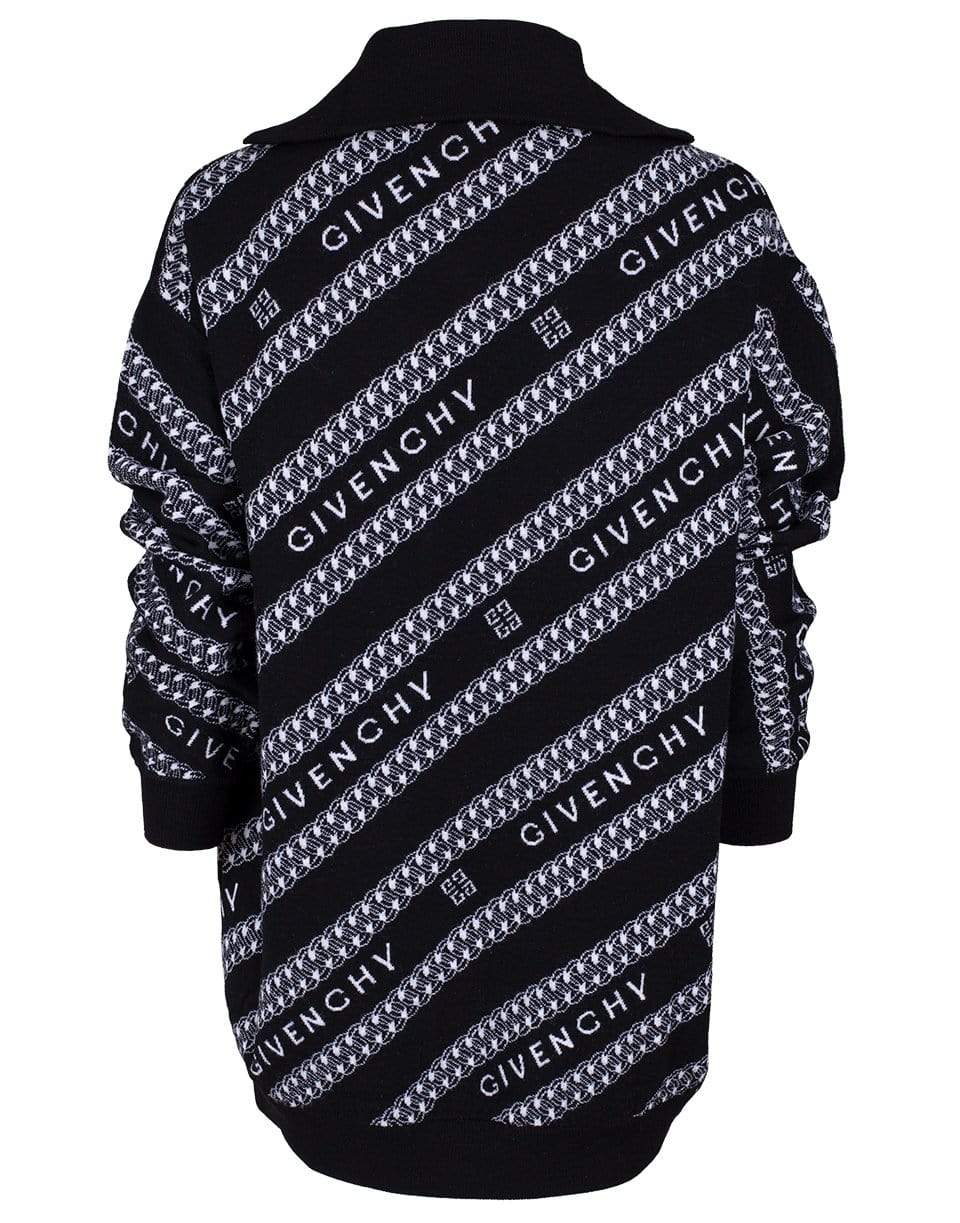 GIVENCHY-Chain Logo Jacquard Cardigan-