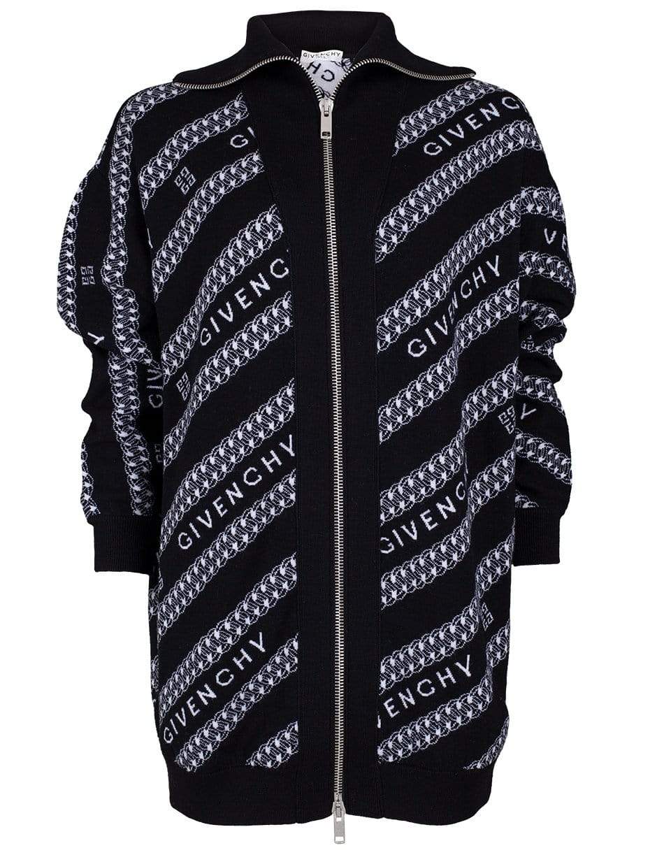 GIVENCHY-Chain Logo Jacquard Cardigan-
