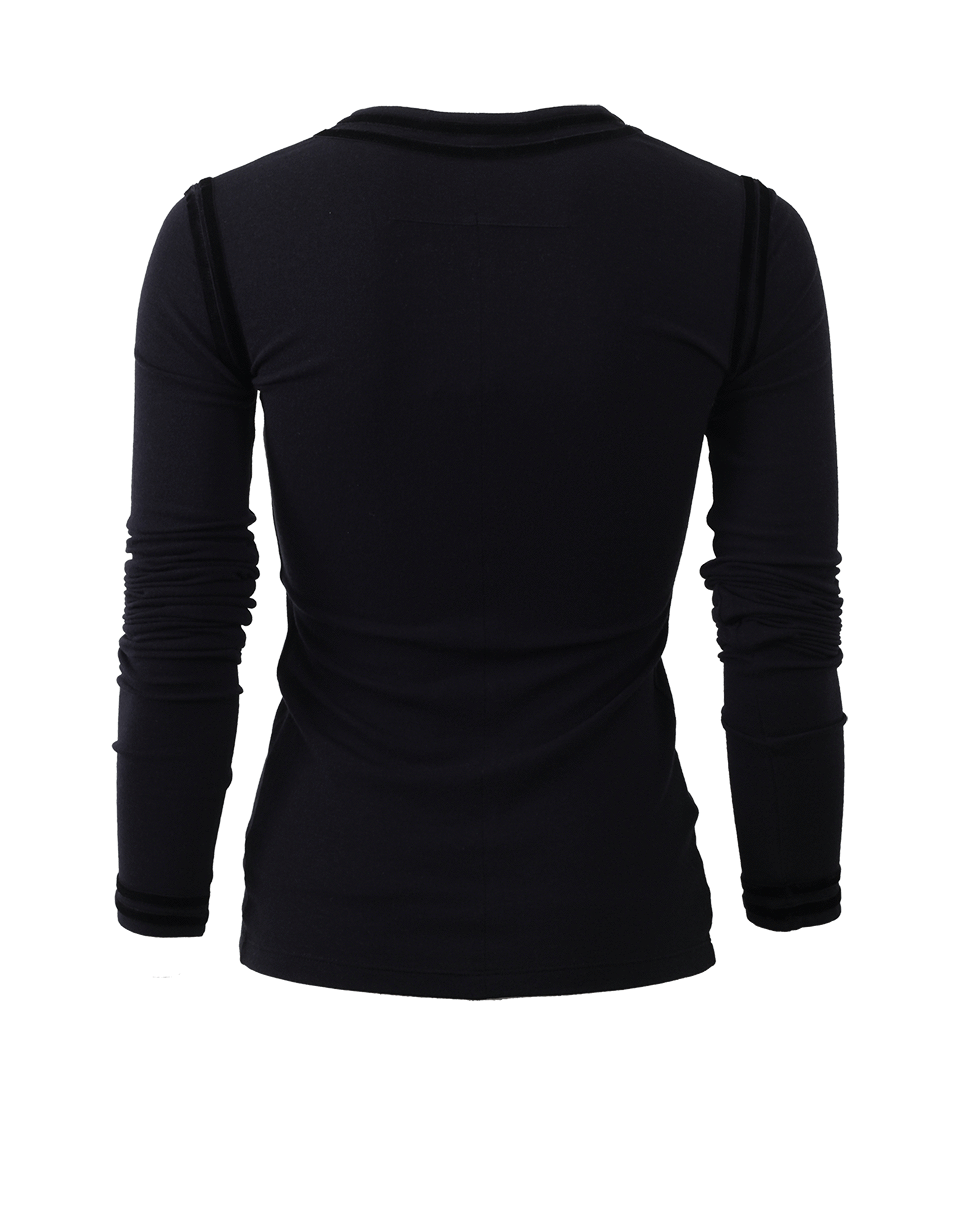 GIVENCHY-V-Neck Tee With Velvet Trim-