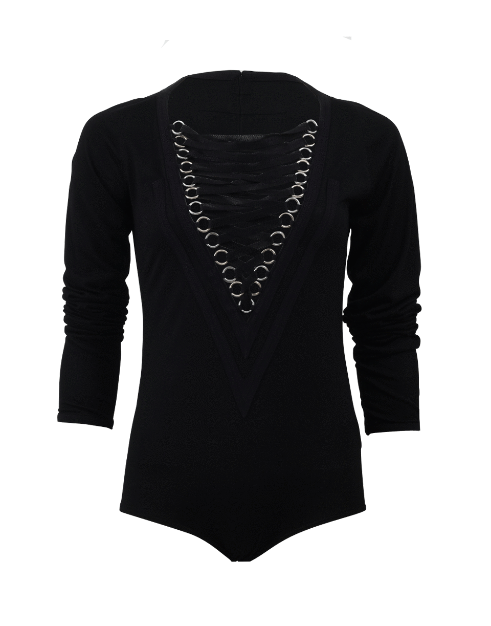 GIVENCHY-Tie Front Bodysuit-BLACK