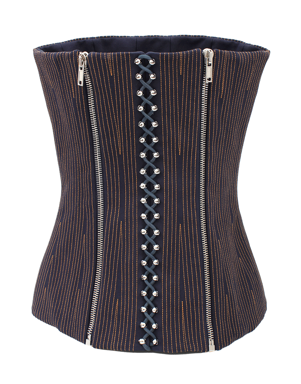 GIVENCHY-Denim Bustier-INDIGO