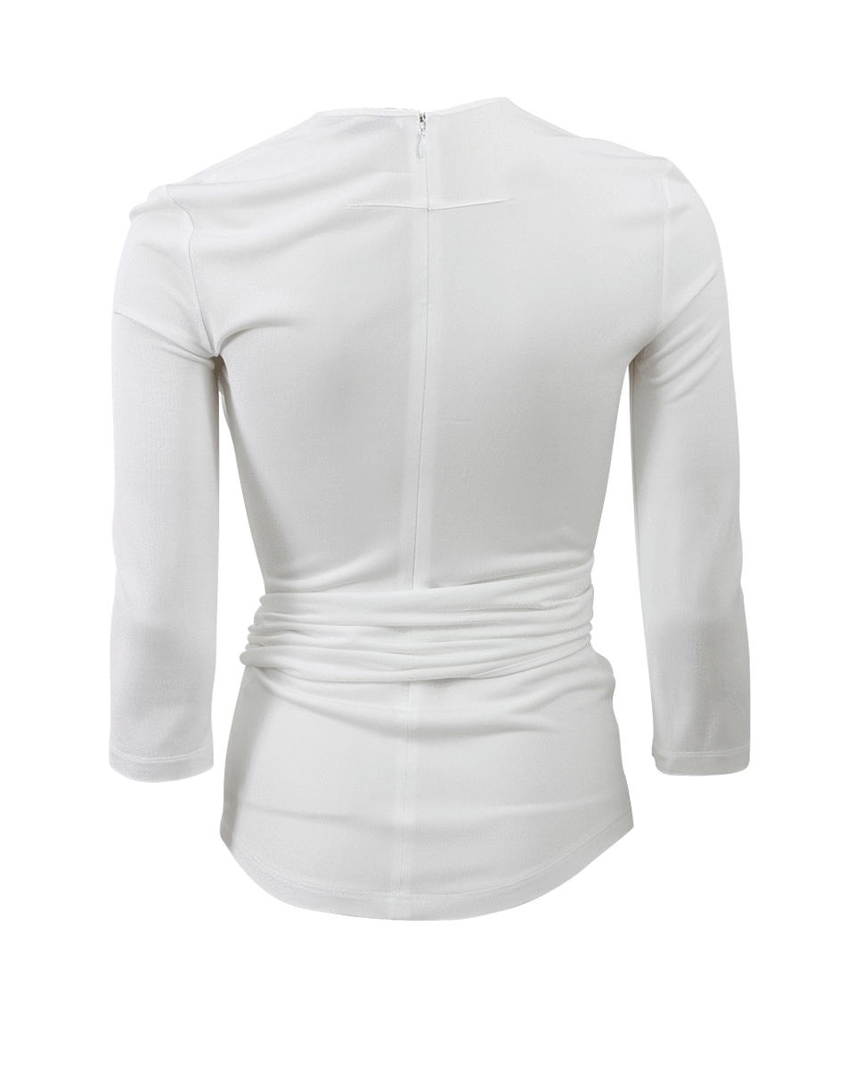 GIVENCHY-Low-Cut Knot Tie Blouse-
