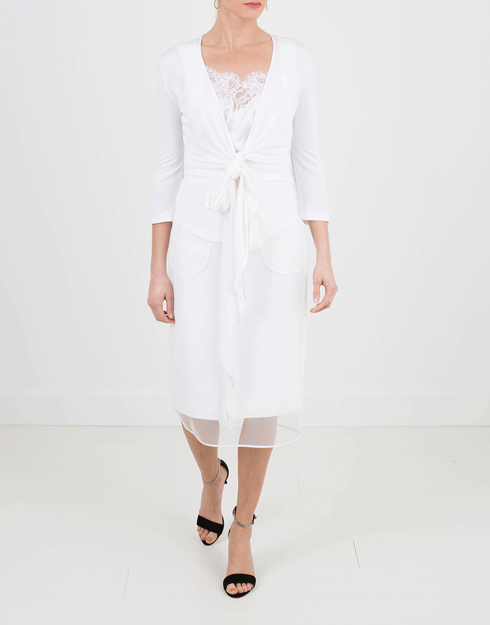 GIVENCHY-Low-Cut Knot Tie Blouse-