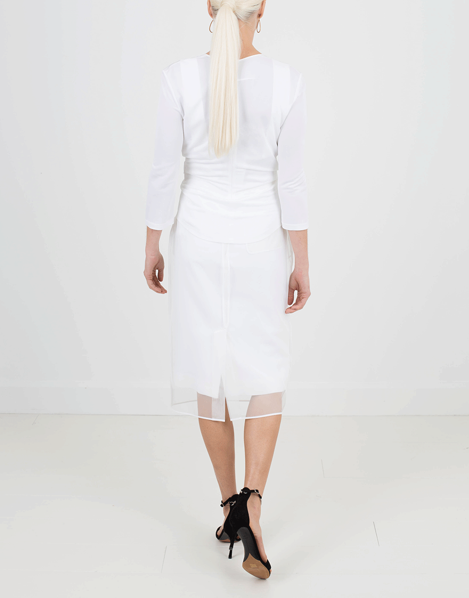 GIVENCHY-Low-Cut Knot Tie Blouse-