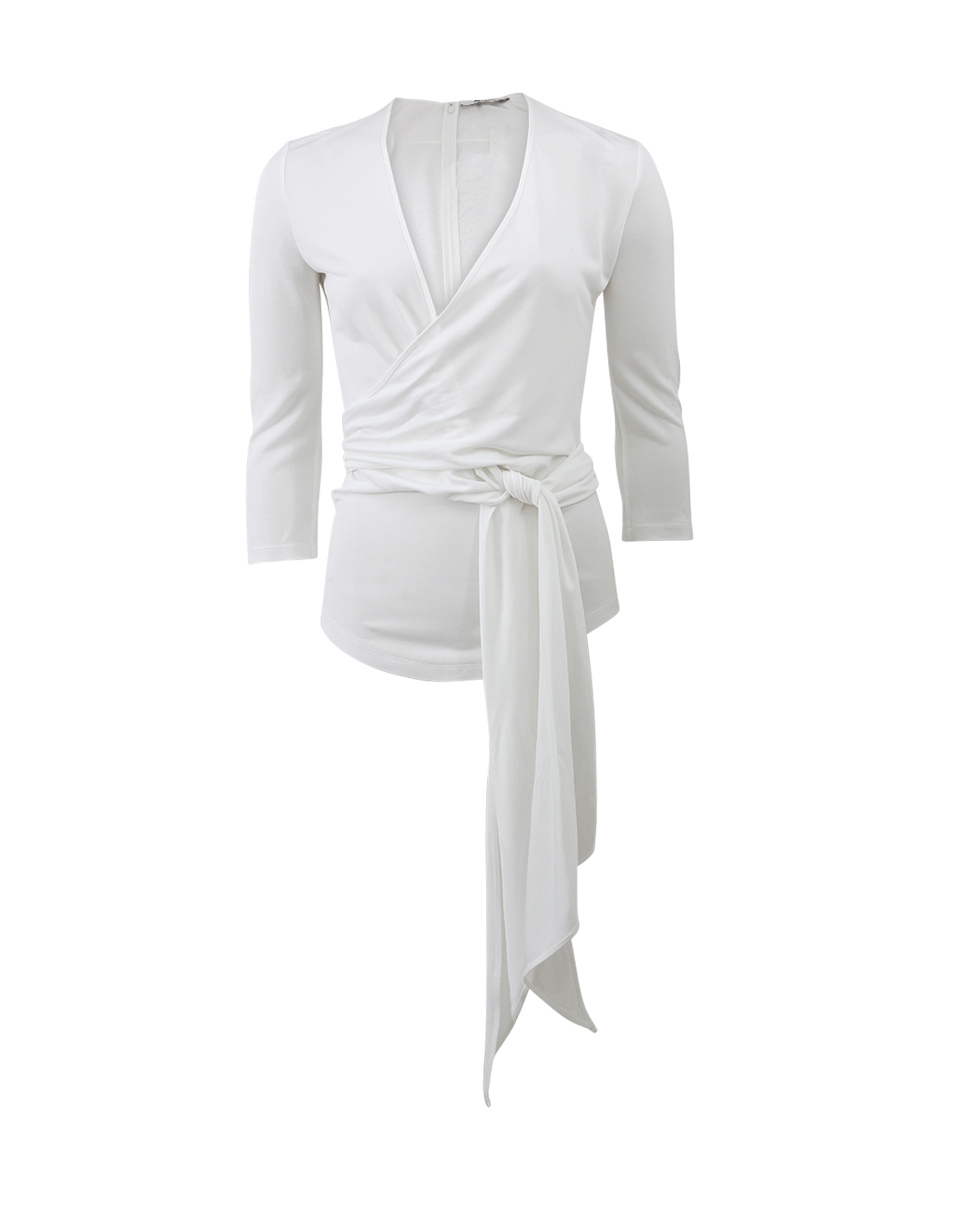 GIVENCHY-Low-Cut Knot Tie Blouse-