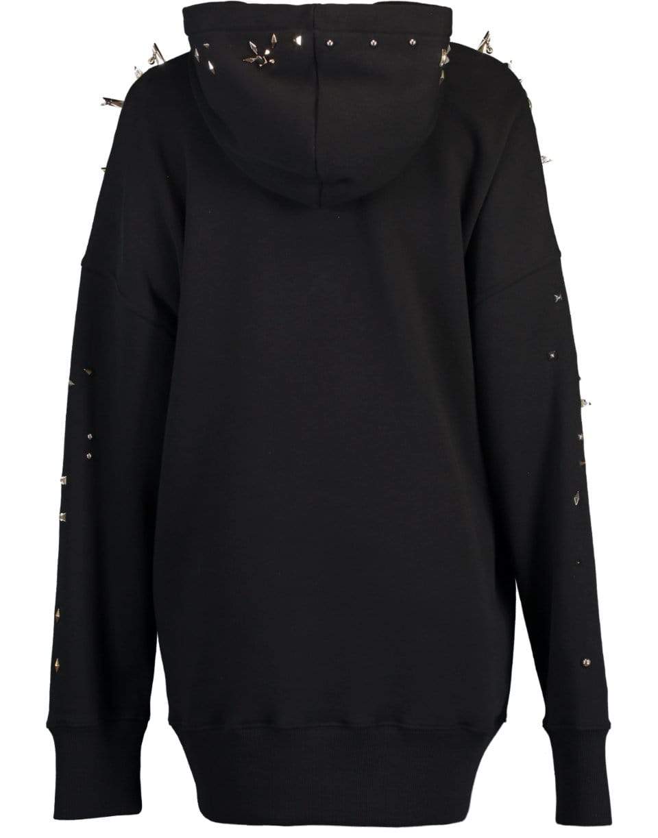 GIVENCHY-Black Oversized Metallic Stud Hoodie-