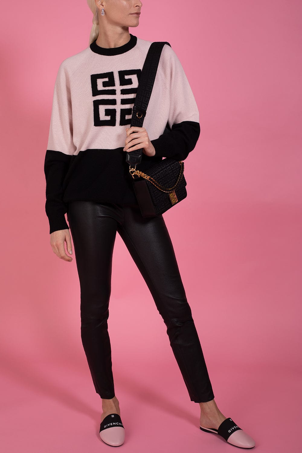 GIVENCHY-Bicolor Crewneck Sweater-