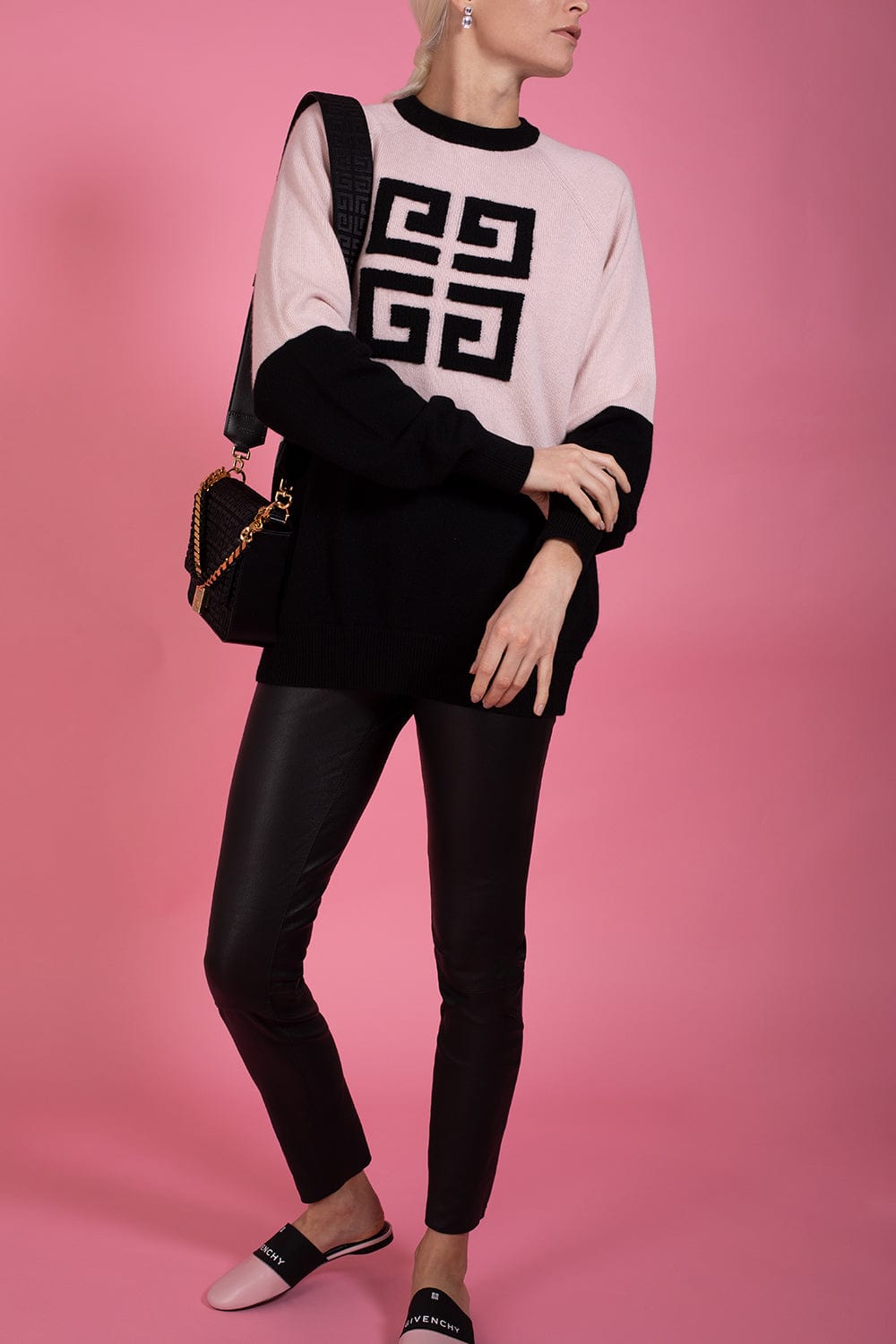 GIVENCHY-Bicolor Crewneck Sweater-