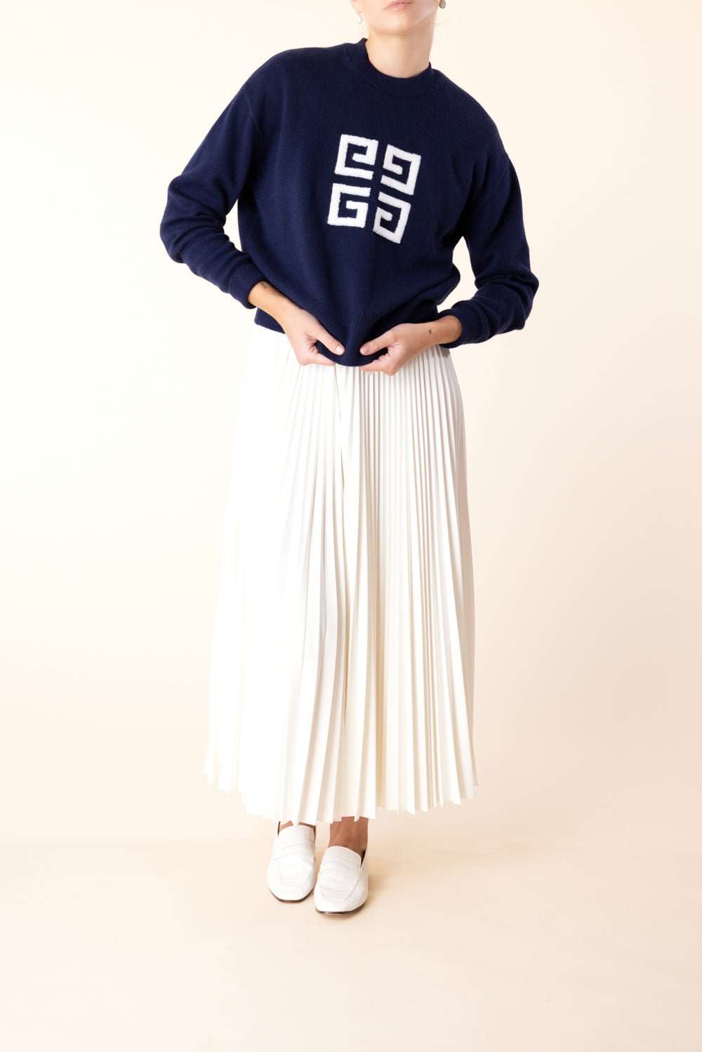 GIVENCHY-4G Sweater - Navy White-