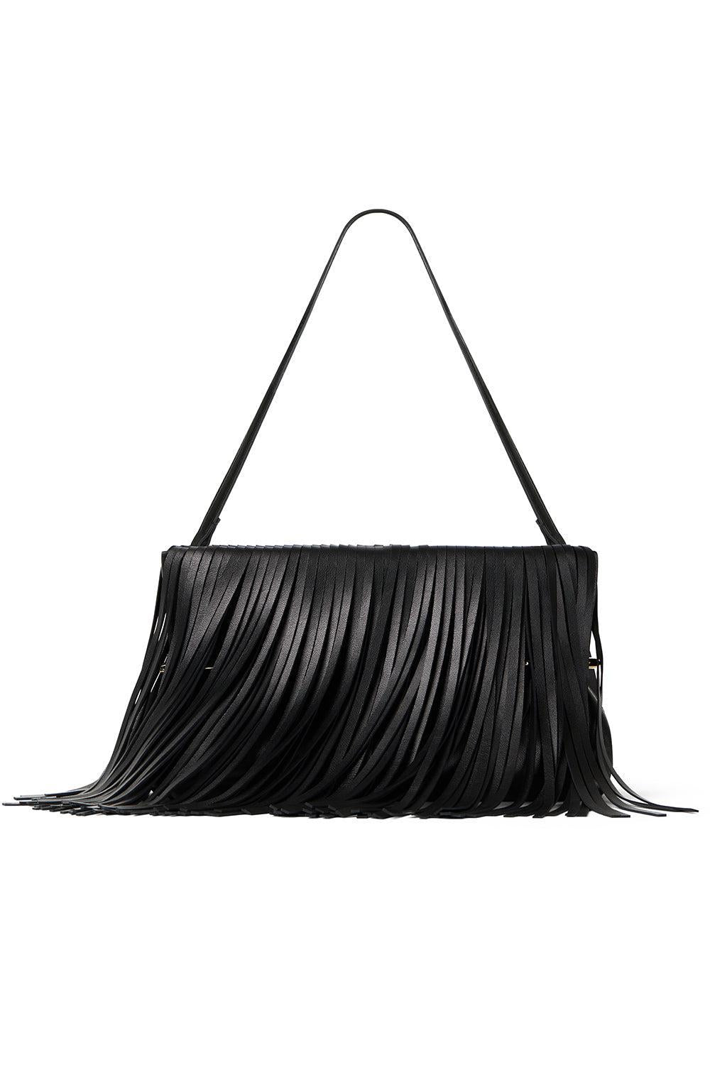 Pinch Soft Clutch - Black Fringe-BLACK-O/S-HANDBAGCLUTCHES-GIVENCHY