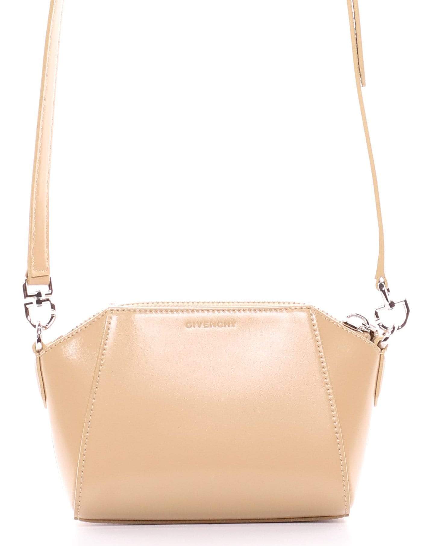 GIVENCHY-Nano Antigona Bag In Box Leather-BEIEGE