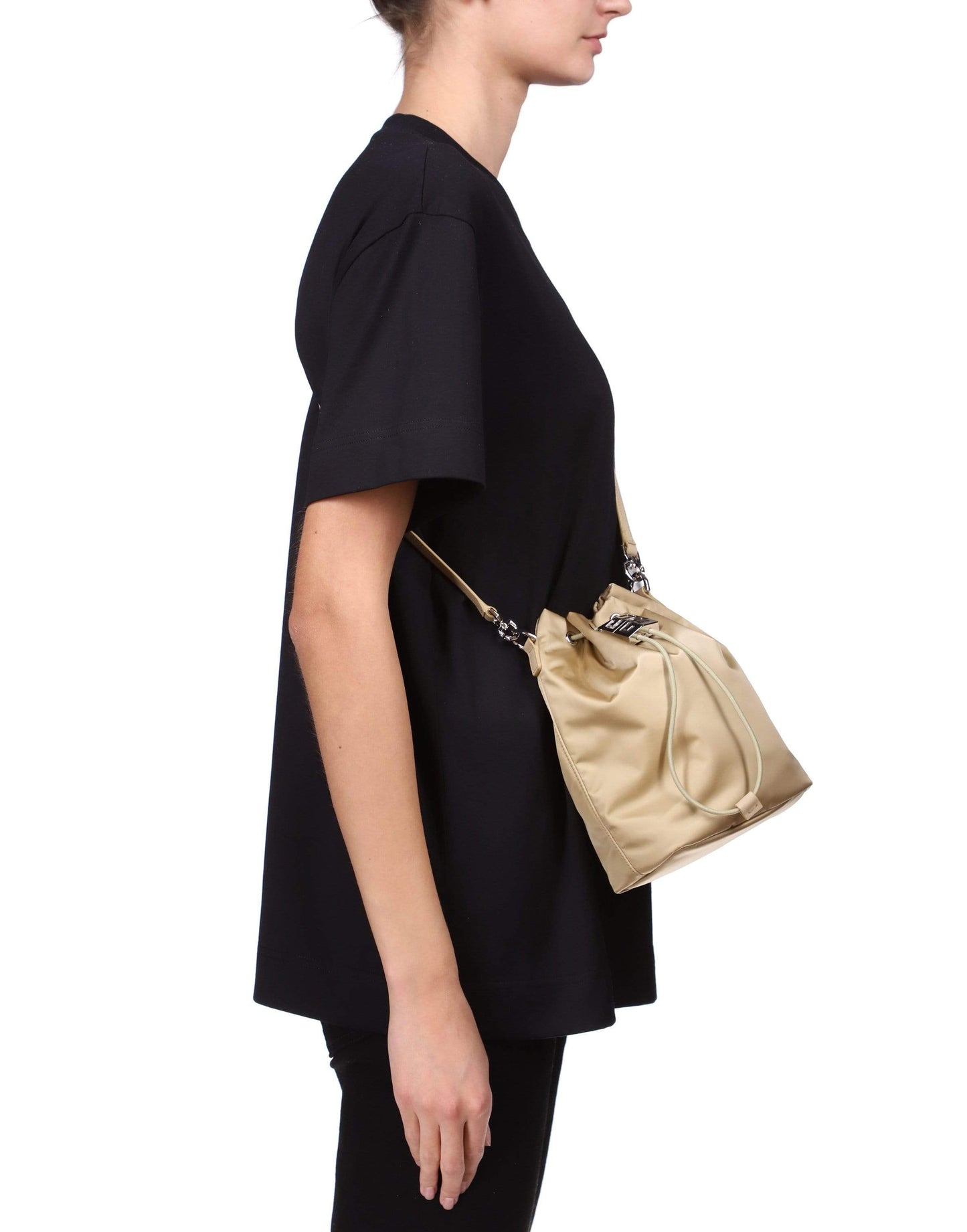 GIVENCHY-Beige Cappuccino 4G Light Nylon Bucket Bag-BEIGE