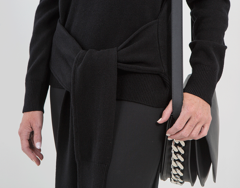 GIVENCHY-Infiniti Leather Saddle Bag-BLACK