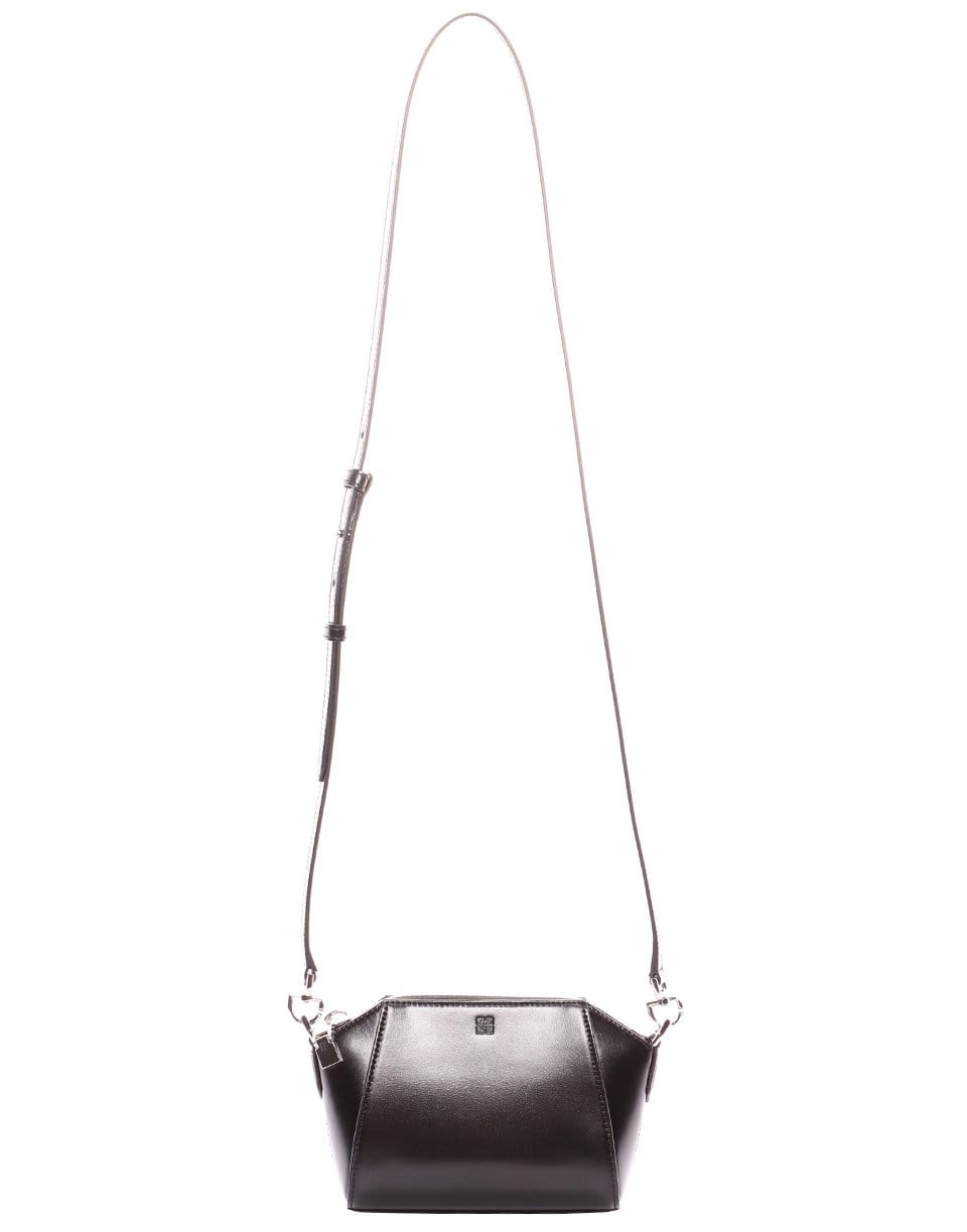 GIVENCHY-Grained Leather Black Nano Antigona Bag-BLACK