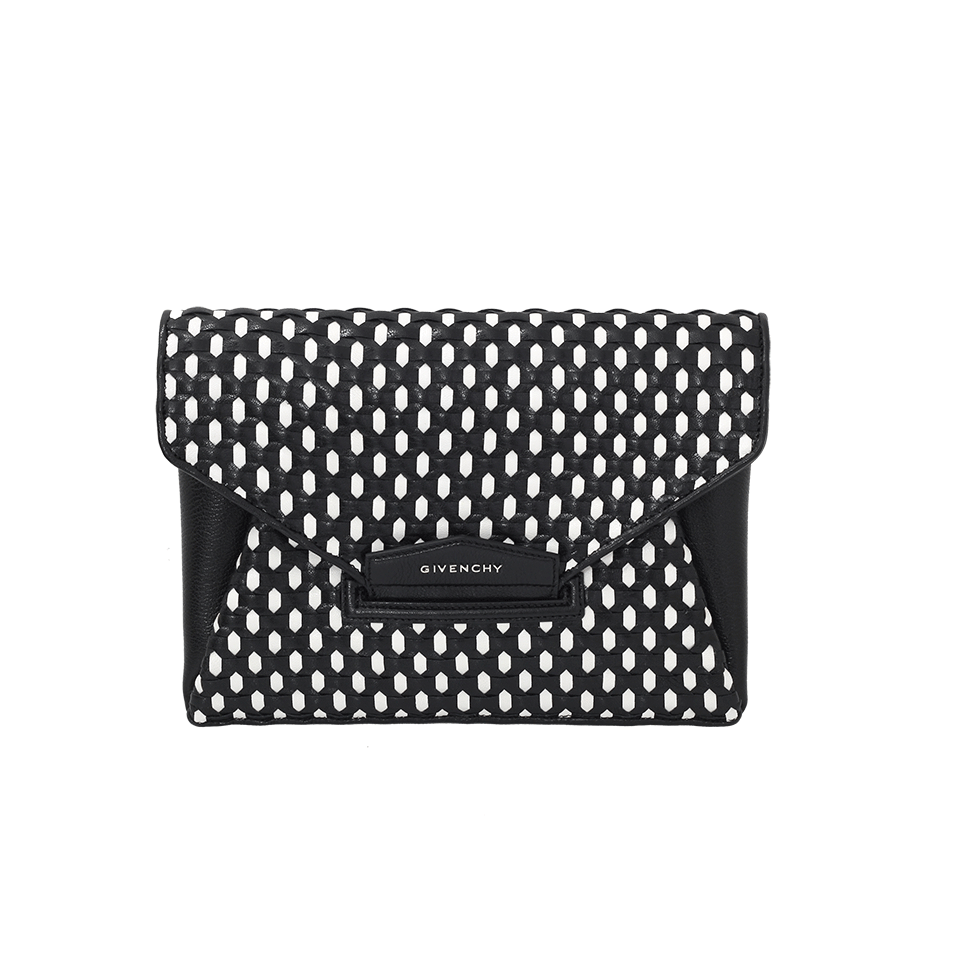 GIVENCHY-Antigona Woven Evening Clutch-BLK/WHT