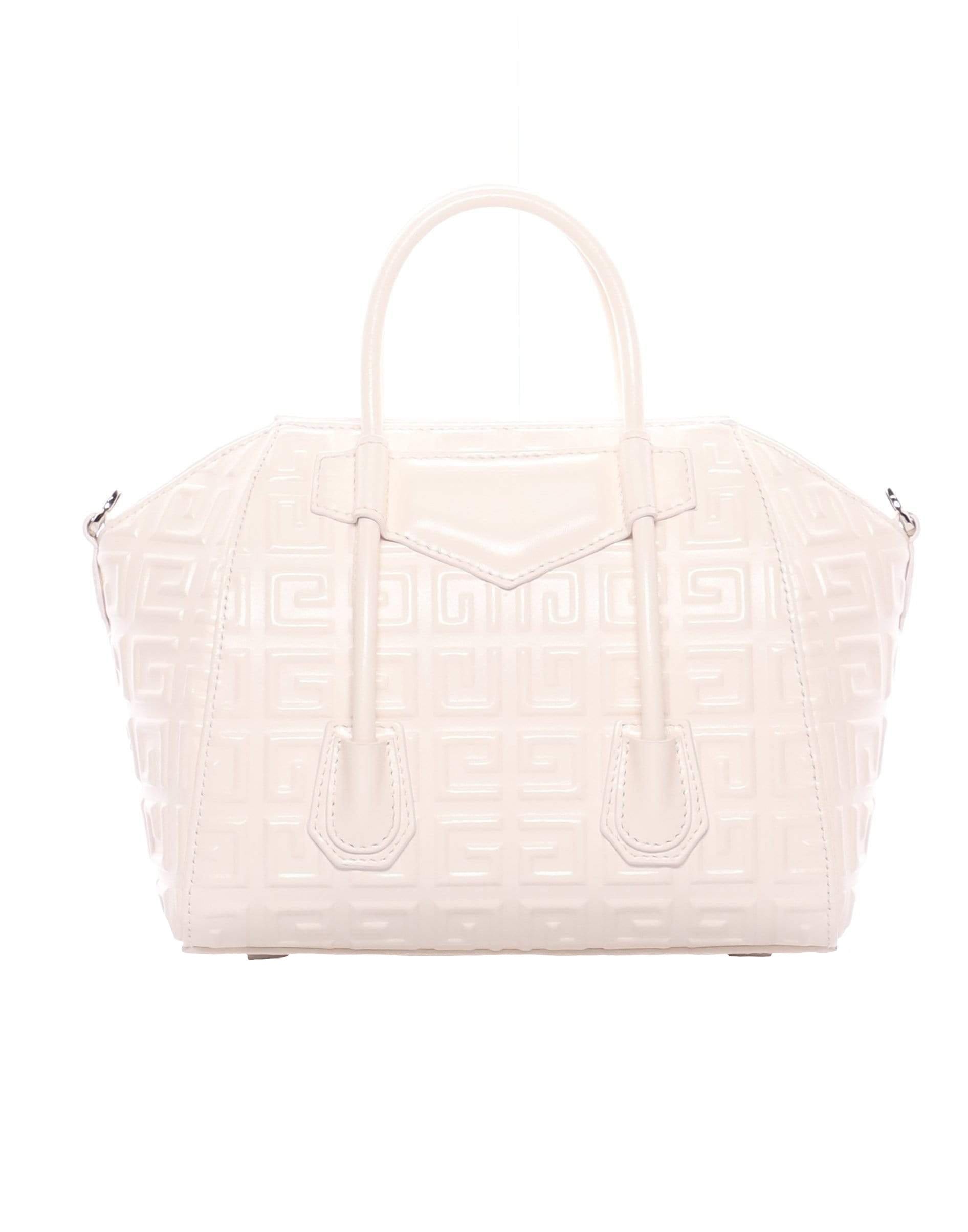 GIVENCHY-Ivory Antigona Lock Mini 4G Leather Bag-IVORY
