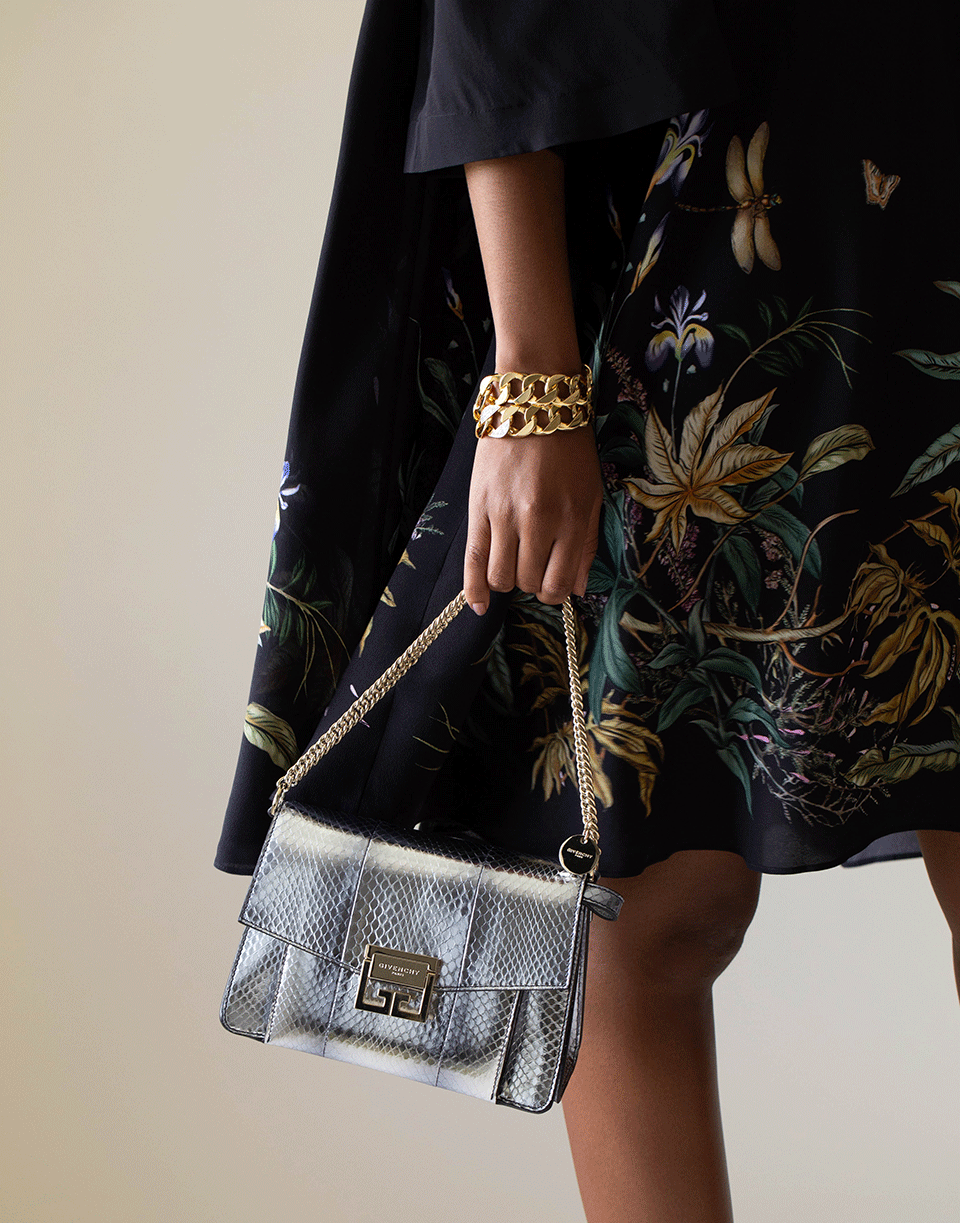 GIVENCHY-Silver GV3 Small Bag-SILVER