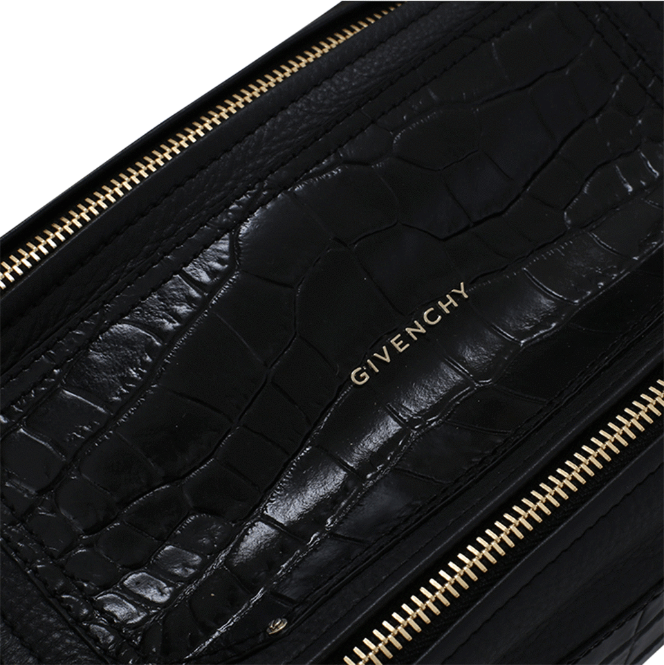 GIVENCHY-Stamped Croc Small Pandora-BLACK