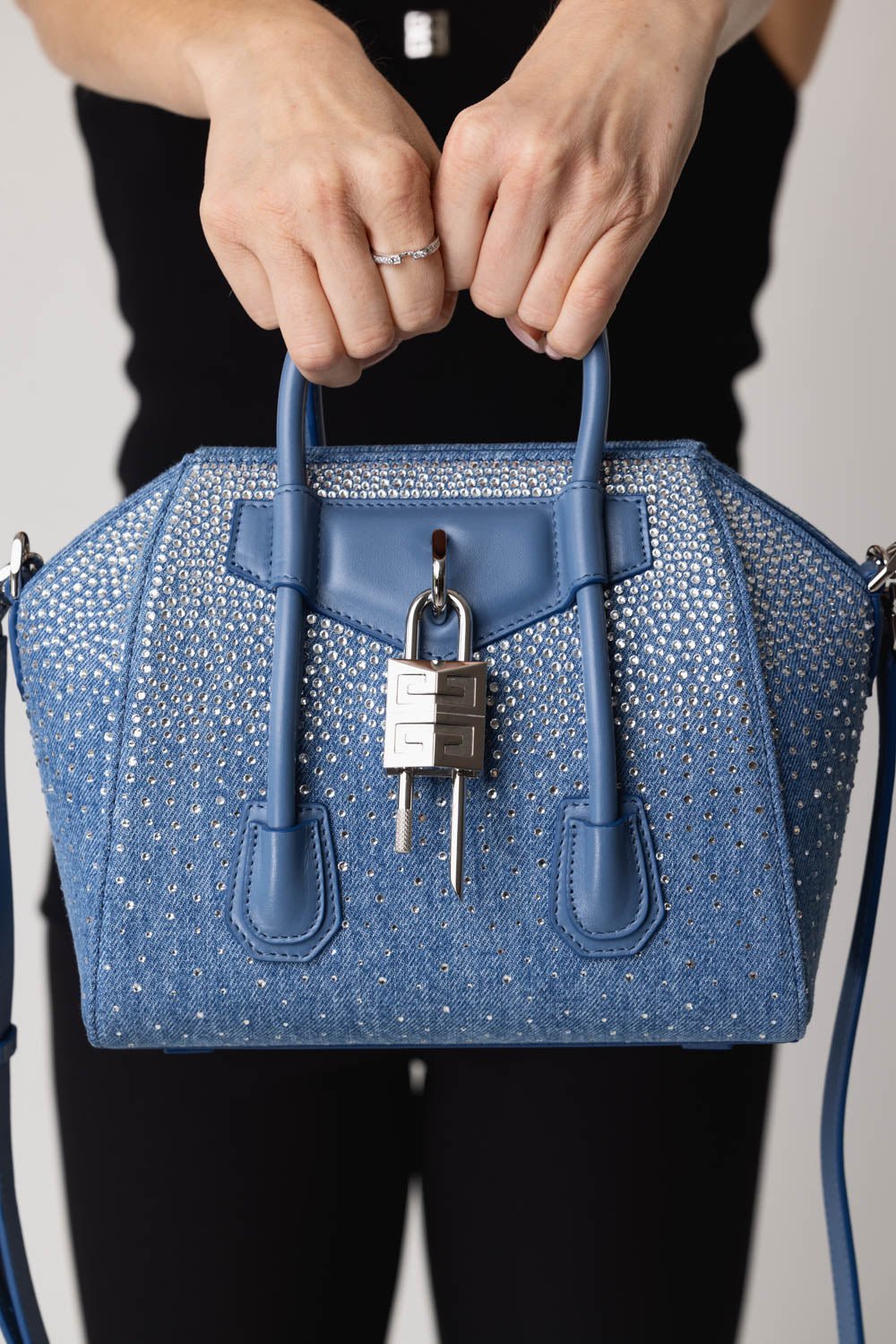 GIVENCHY-Mini Antigona Lock Bag - Denim-DENIM