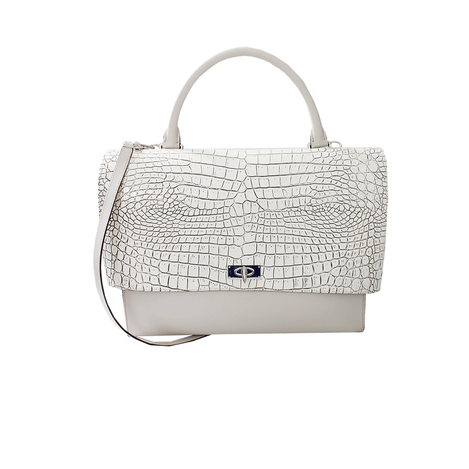 GIVENCHY-Croc Stamped Medium Shark Tote-OFF WHITE