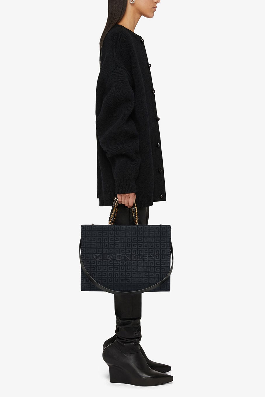 GIVENCHY-Medium G Tote With Chain-BLACK