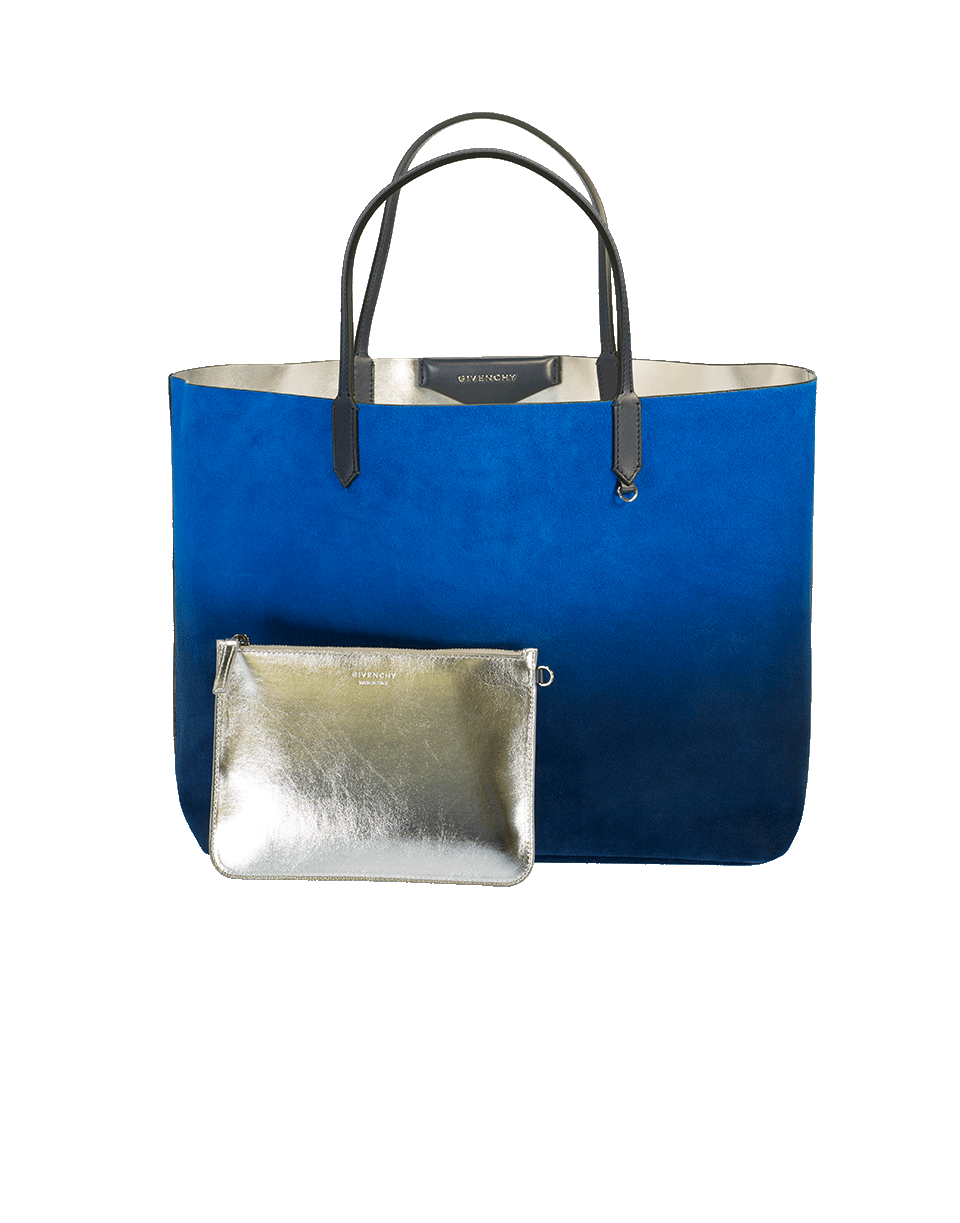 GIVENCHY-Suede Antigona Reversible Shopping Bag-BLU/SLVR