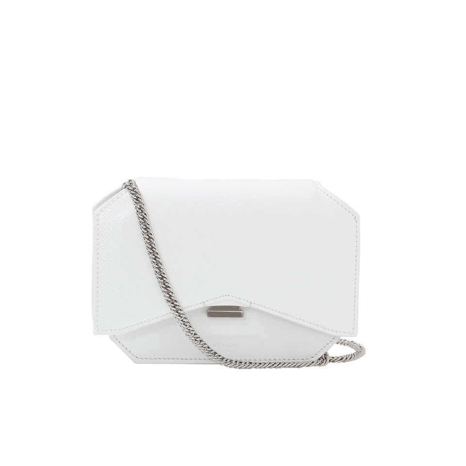 GIVENCHY-Bow-Cut Chain Wallet-WHITE