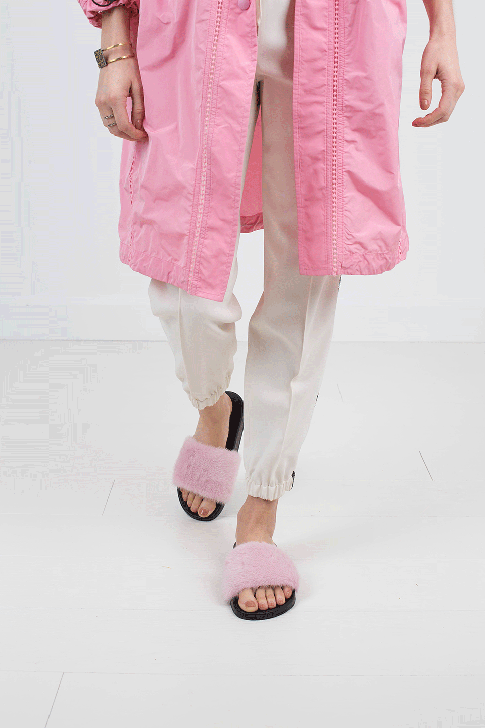 GIVENCHY-Mink And Rubber Slide-