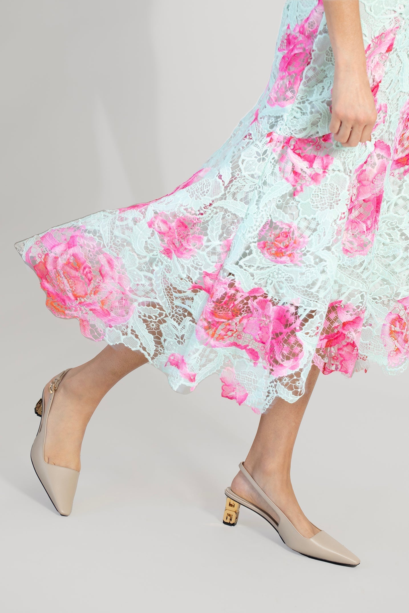 GIVENCHY-Beige G Cube Slingback Pump-