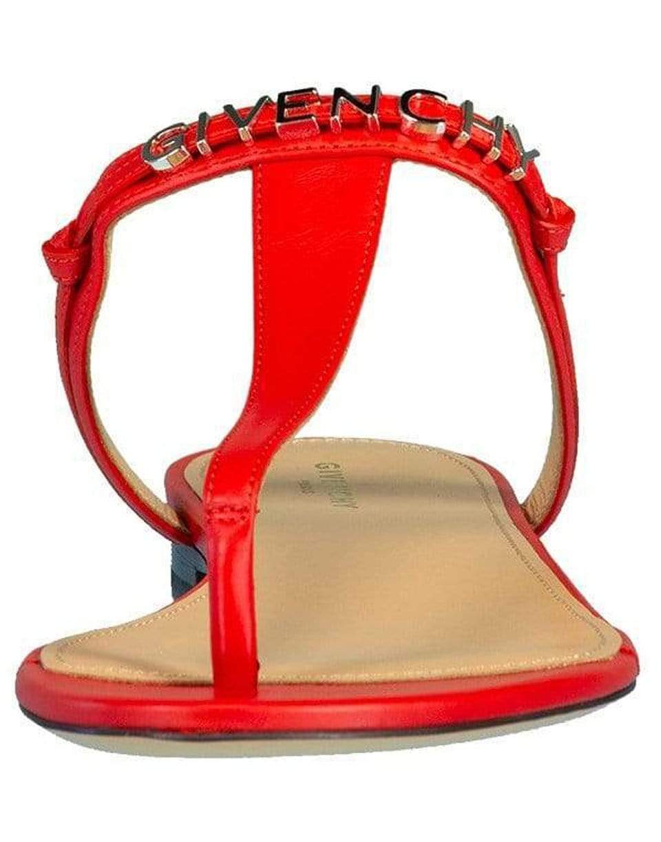 GIVENCHY-Red Elba Flat Thong Sandals-