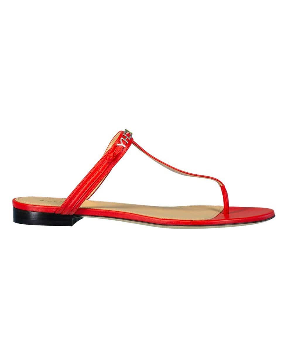 GIVENCHY-Red Elba Flat Thong Sandals-