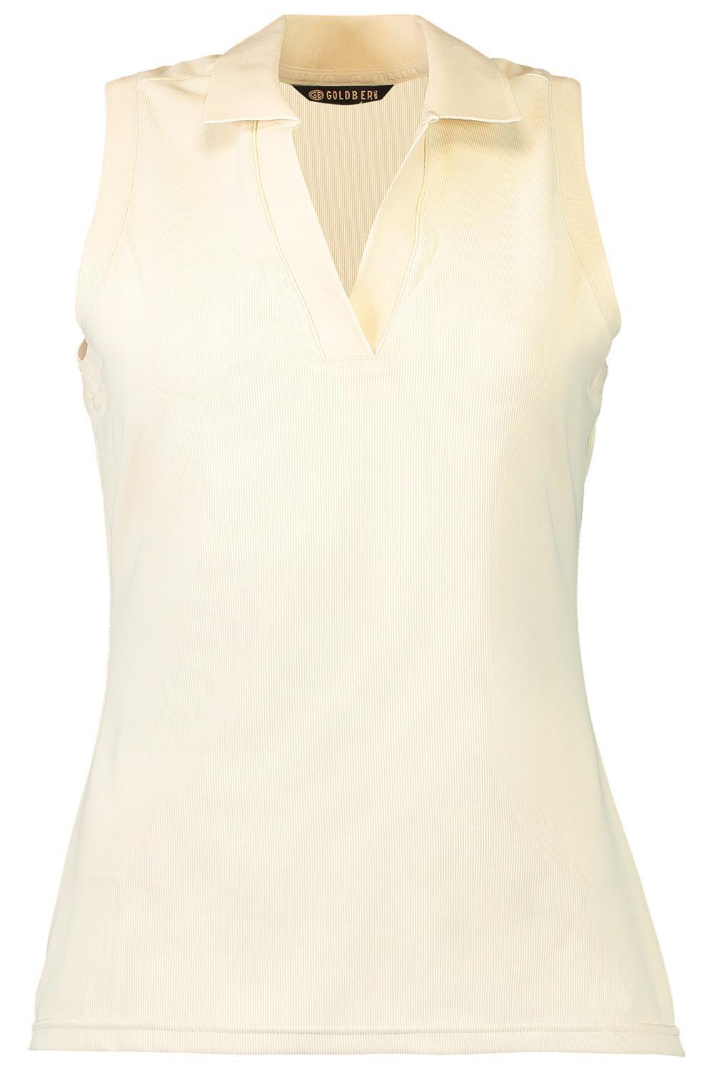 Caroline Polo Top-CREAM-XS-CLOTHINGTOPKNITS-GOLDBERGH