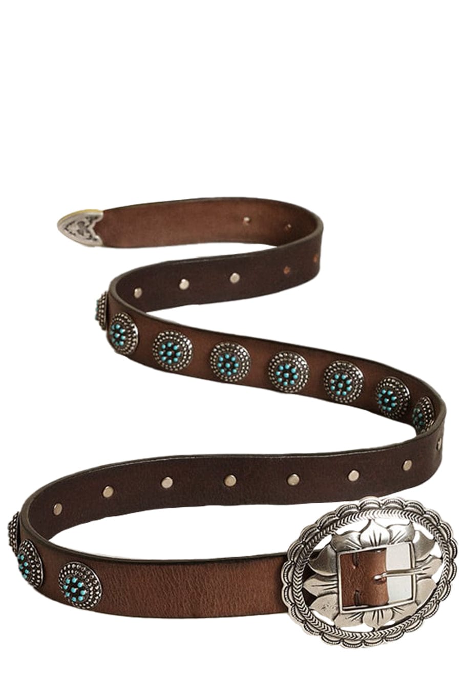 GOLDEN GOOSE-Belt Sunflowers Washed Leather-