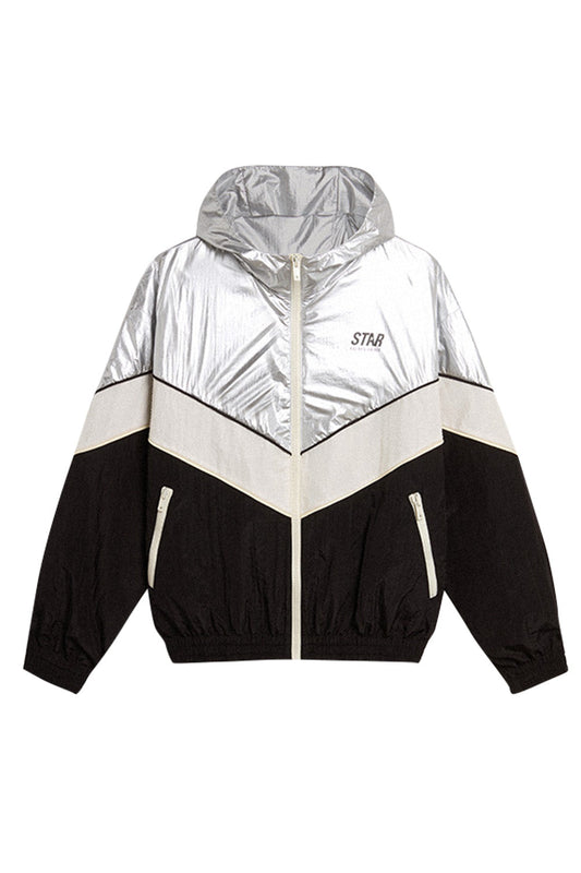 Star W's Letizia Windbreaker-BK/SL/WH-38-CLOTHINGJACKETCASUAL-GOLDEN GOOSE