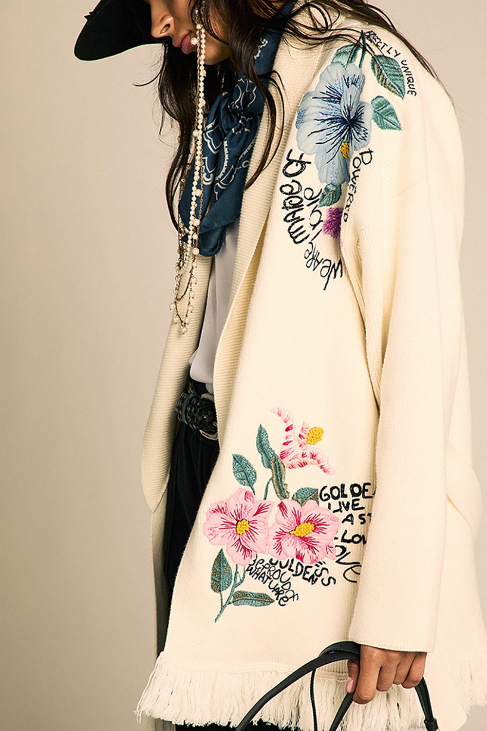 GOLDEN GOOSE-Journey W's Embroidered Cardigan-