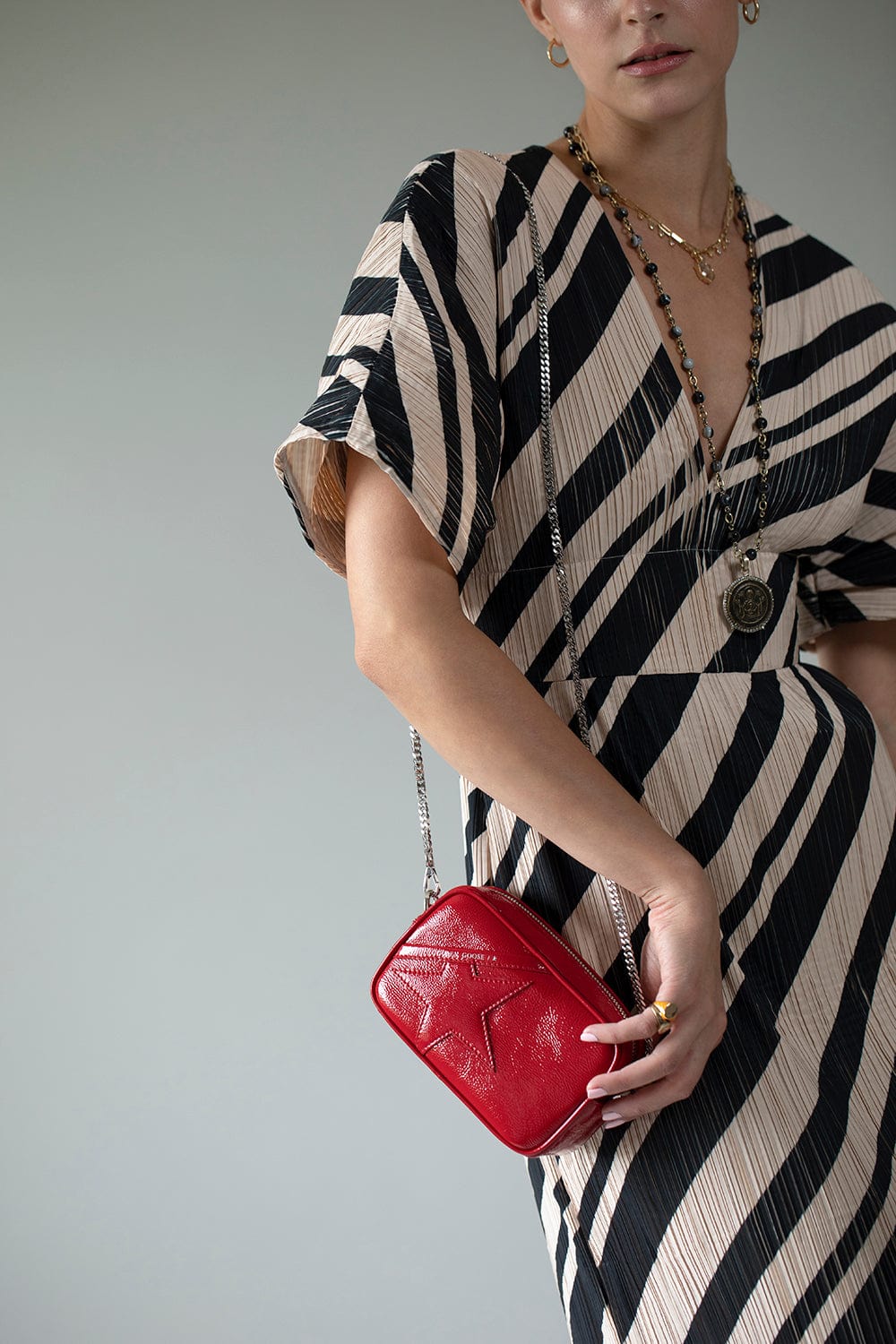 GOLDEN GOOSE-Leather Mini Star Bag-RUBYRED