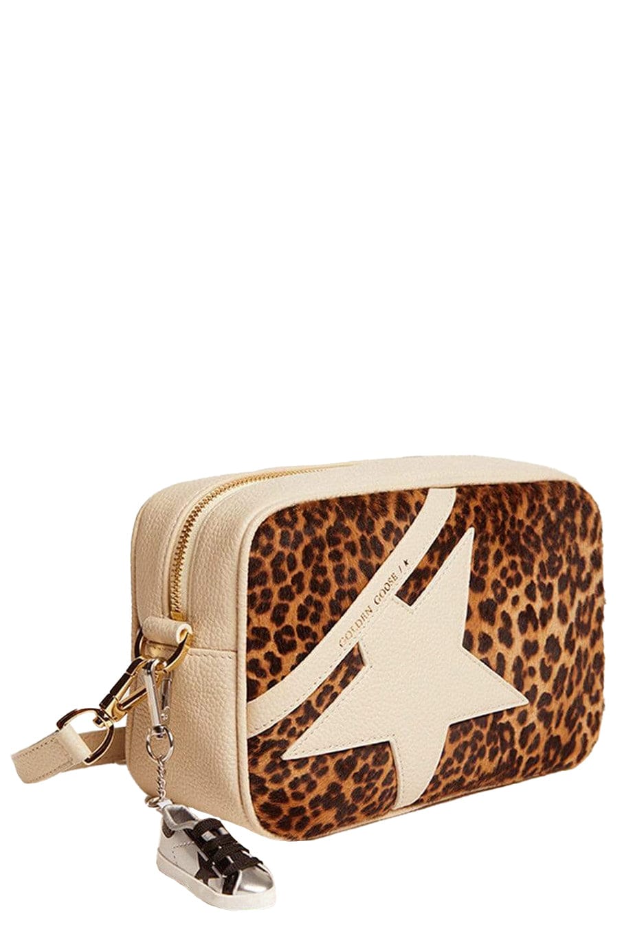GOLDEN GOOSE-Star Bag Pony Leo Front Panel-WHT/BRN