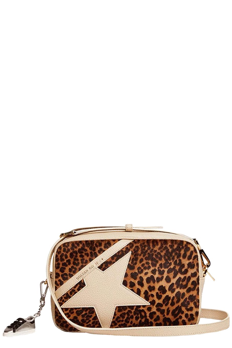 GOLDEN GOOSE-Star Bag Pony Leo Front Panel-WHT/BRN