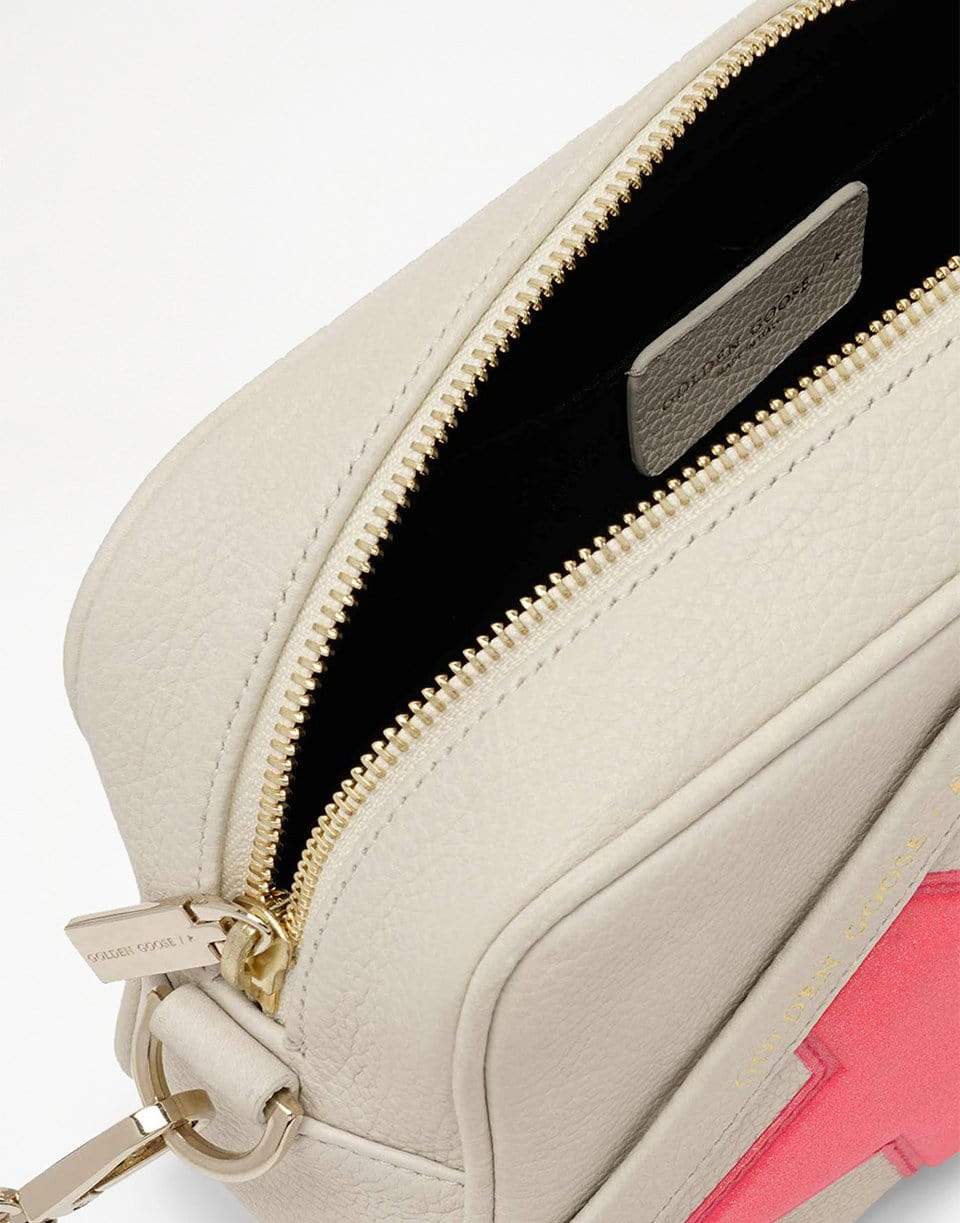 GOLDEN GOOSE-Star Bag Hammered-WHT/FUX