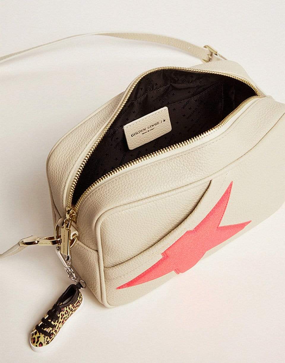 GOLDEN GOOSE-Star Bag Hammered-WHT/FUX