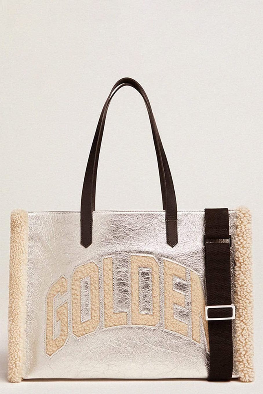 GOLDEN GOOSE-California Bag E-W "Golden"-SILVER