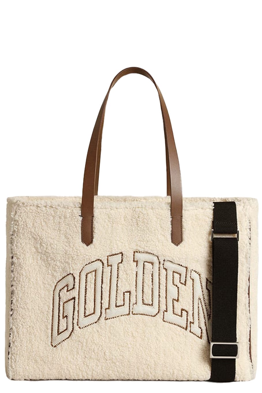 GOLDEN GOOSE-California E-W Bag - Tan-WHT/TAN